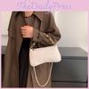 Stylish White Pu Handbag 2023 Korean Fashion Casual Underarm Bag With Zipper Closure
