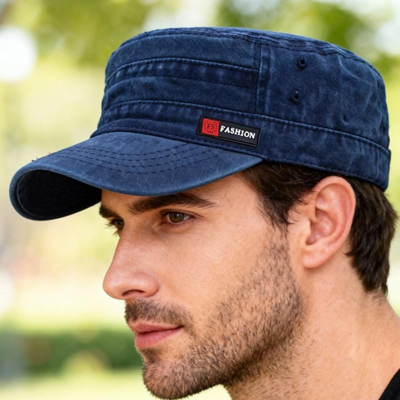 

1pc Spring and Autumn Flat Top for Men and Women Soft Top Baseball Caps with FS Label, Outdoor Fishing Sunshade,Daily Use One Size темно-синий