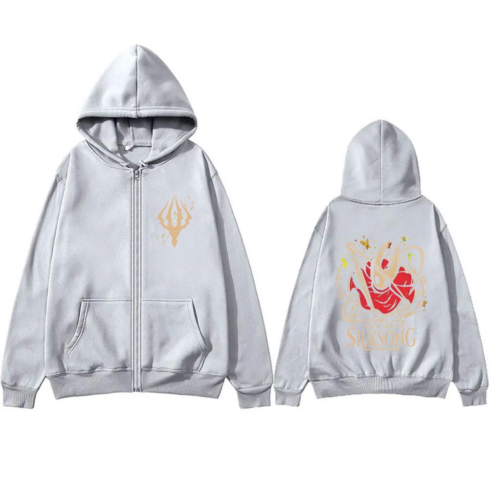Game Hollow Knight Graphic Zipper Hoodie Men Women Unisex Vintage Casual Oversized Zip Up Sweatshirt Unsiex Fashion Fleece Jacket Coat