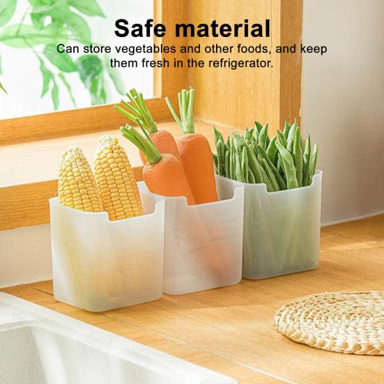 4Pcs Refrigerator Organizer Food-Grade Plastic Storage Container BPA-Free Fruits Vegetables Fridge Storage Box Kitchen Organizer