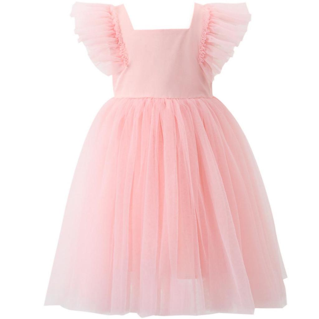 2025 New Girls' Summer Bowknot Mesh Dress - Lightweight Children's Fashion