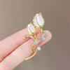 Luxury Gold Color Wheat Brooch For Women Rhinestone Flower Lapel Pin Suit Sweater Scarf Clip Jewelry Accessories Gift