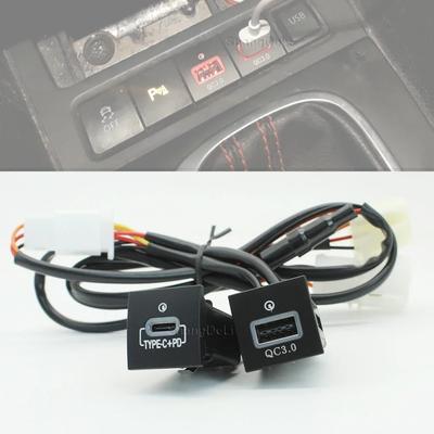 Car USB Charger PD Quick Charge QC3.0 Phone Charging Adapter Outlet Button For Volkswagen Golf 6 Jetta 5 MK6 Scirocco 2006-2012