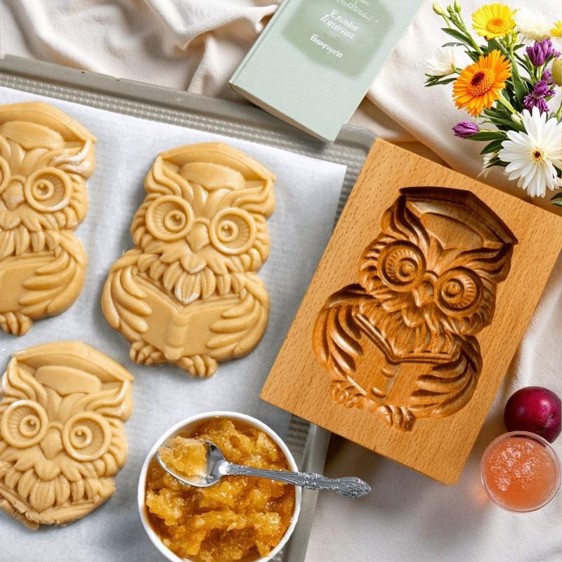 Wooden Cookie Cutter Biscuit Mold Beige Wood Pastry Stamp Baking