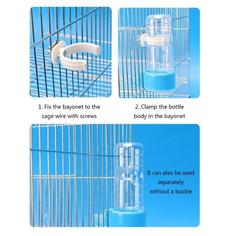 140ml Automatic Birds Drinker Transparent Large Capacity Automatic Feeder Leak-proof Hamster Bottle