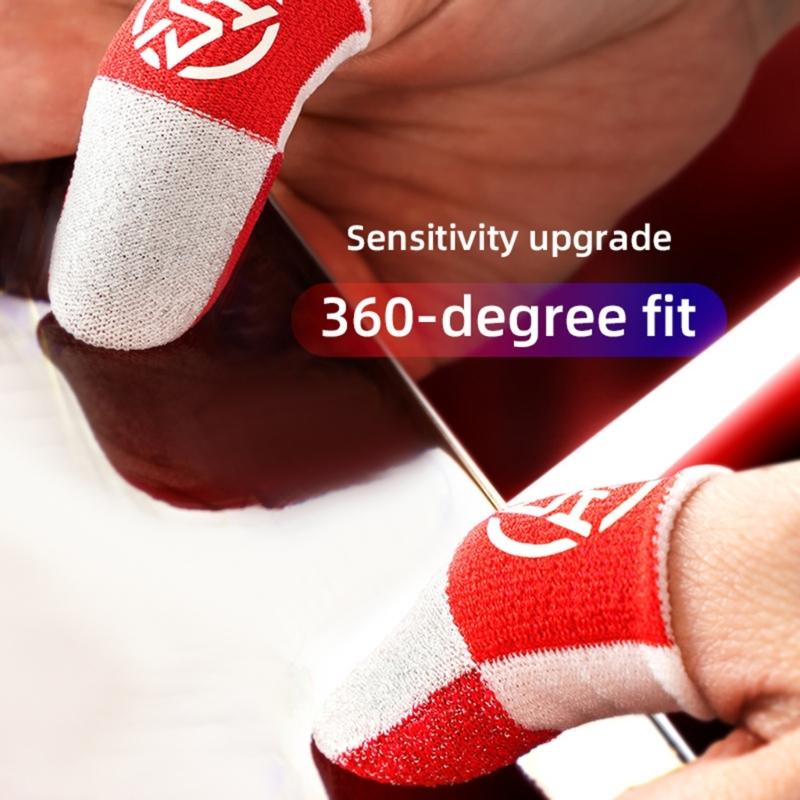 2x Breathable Anti Sweat Gaming Finger Covers Protectors With Ergonomic Stitching For Enhancing Shoot Game Performances