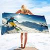 Beach Towel, Ski Print Beach Towel Oversized,Sand Free Microfiber Beach Towel Lightweight,Super Absorbent Pool Towels for Adults