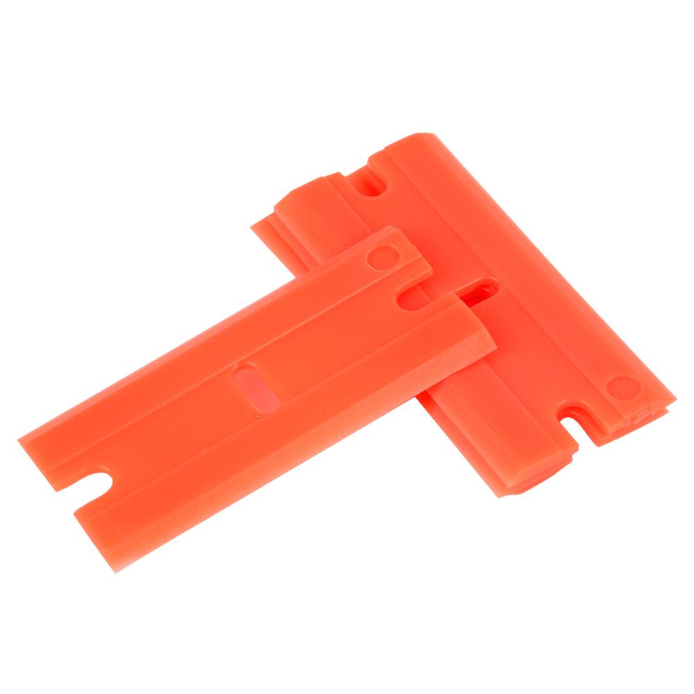 100pcs Double Edged Plastic Razor Blade Car Wrap Sticker Squeegee Window Glass Clean Scraper Car Accessories Label Clean Razor Glue Remover