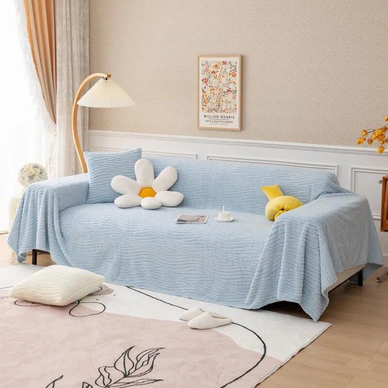 Thick Super Soft Velvet Sofa Cover Solid Color Plush Sofa Blanket Large Size Full Cover Sofa Towel Anti-cat Scratch Couch Covers