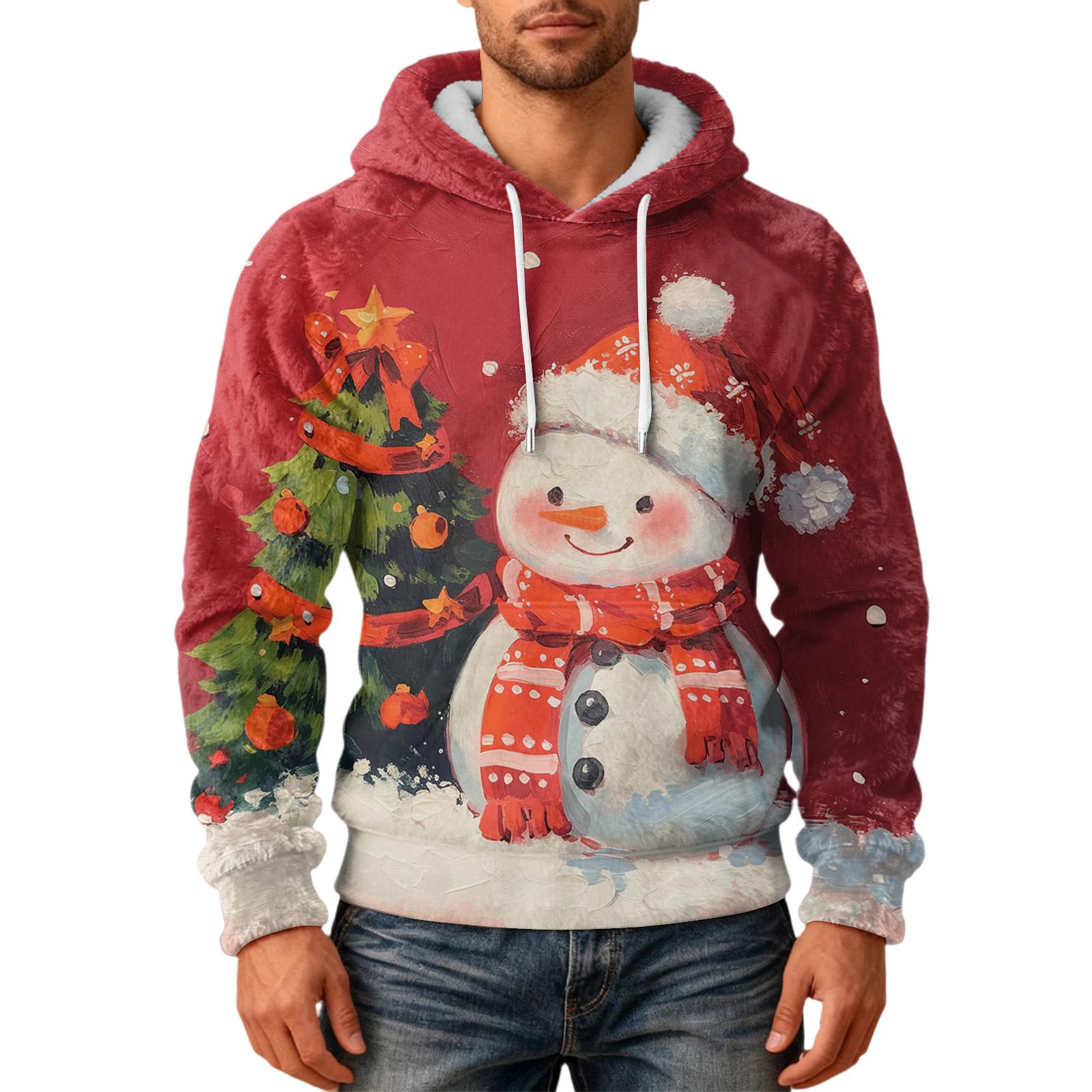 

Мужская Мода Досуг Капюшон Капюшон Плюшевый Длинный Рукав Толстовка XL киноварь