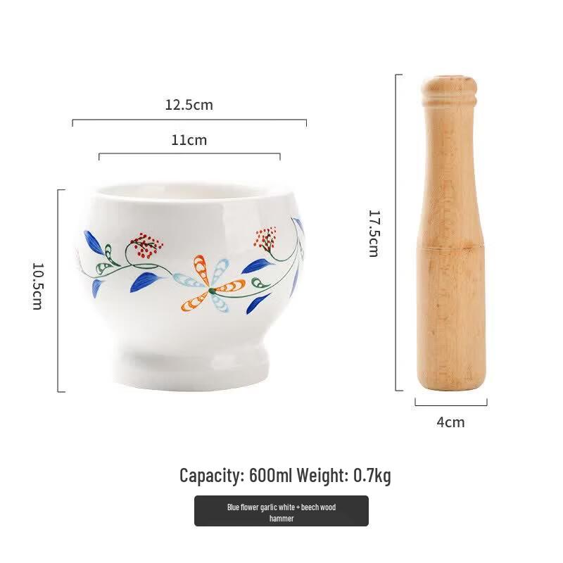 Traditional Ceramic Mortar and Pestle Set