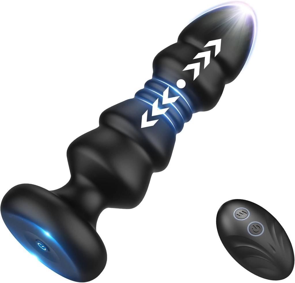 Vsunovací erotické hračky Anální kolíčky Hračky Sexuální hračky Dálkové ovládání Vibrační anální kolík G Bodový vibrátor Anální kuličky s 5 vibračními vtlačovacími masážními přístroji prostaty