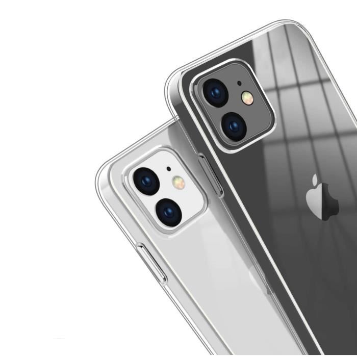 Coque pour iPhone 12 MINI - Phonillico - Souple - Transparent - 2 Verres Trempé - Résistant aux rayures