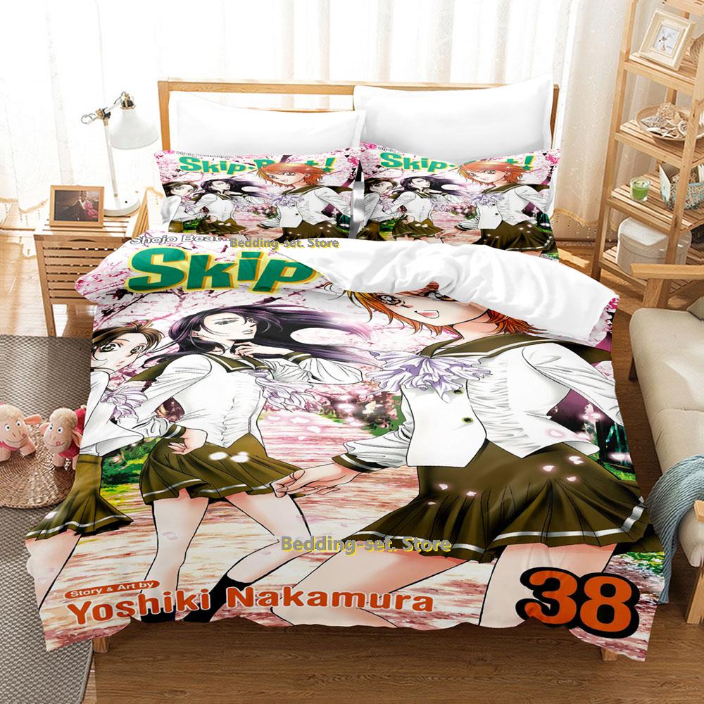 Skip Beat! Beding Set Single Twin Ful Quen King-Size Abmessungen Abmessungen Bettwäsche Set Erwachsene Kinder Schlafzimmer dreiteilige Anzüge 3D-Druck Anime Bett