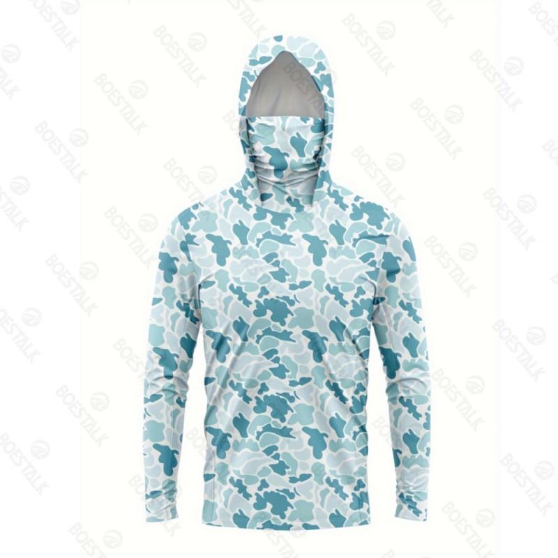 Outdoor Sports Fishing Clothes Are Now Available Mask Hooded Long-sleeved Camouflage Shirts Light Sunscreen Luya Fish