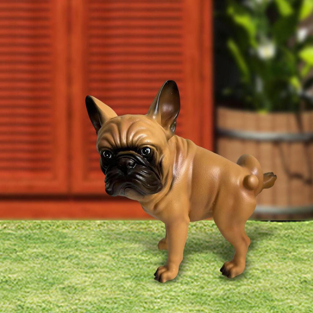 Dog Garden Statue Collectible Handmade Resin Craft Cute Animal Sculpture Puppy Figurine for Living