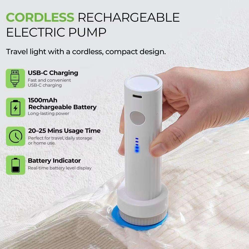 LED Indicator Light Electric Vacuum Pump Rapid Compression Mini Vacuum Pump Vacuum Sealer  Travel