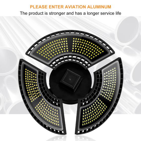 

Светодиодный светильник для гаража, равномерный светильник, складной, 6000K E27, холодный белый свет, IP65, водонепроницаемый потолок для магазина