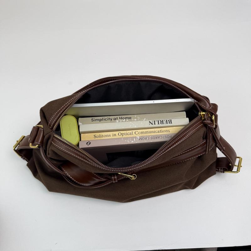 2026 Korean Style One-Shoulder Women's Large Capacity Crossbody Bag - High-End Solid Color Tote