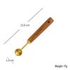 Gold-Plated Stainless Steel Measuring Cups & Spoons Set with Acacia Wood Handles, 8-Piece Kitchen Baking Tools.