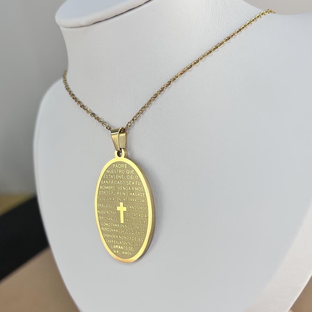 One Piece Stainless Steel Christian Prayer Necklace Bible Verse Cross Necklace Faith Necklace Pendant Unisex