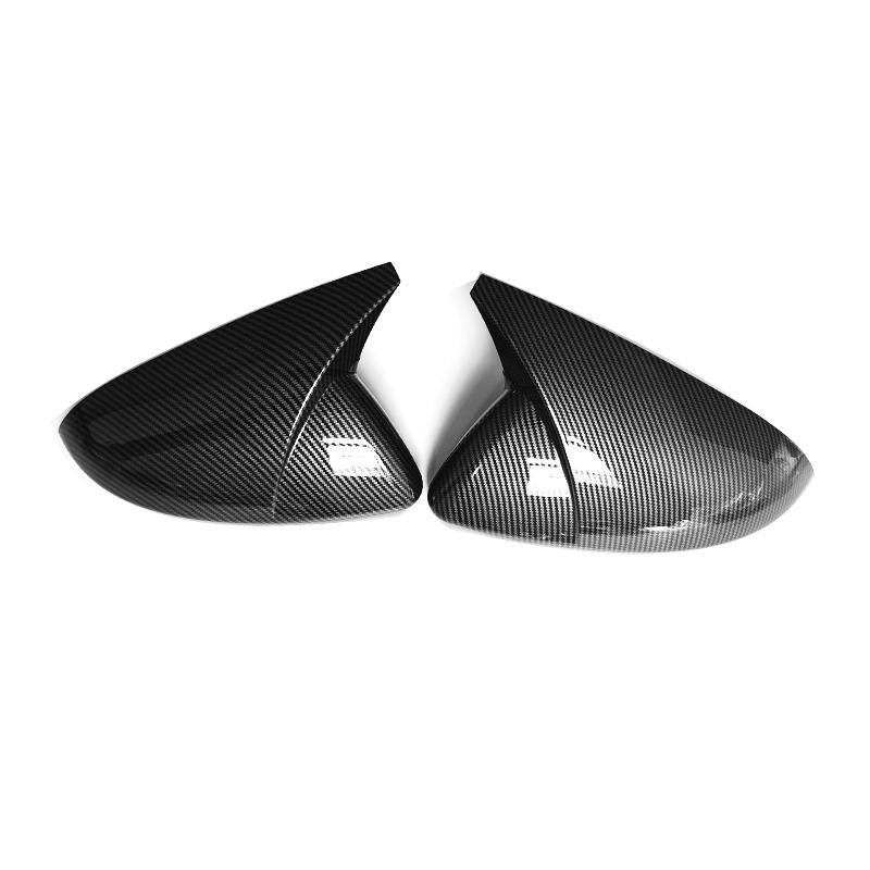 For Volkswagen Golf MK7/7.5 2014- Car Side with Horn Rearview Mirror Cover Trim,black Carbon Fiber Turn Signal Mirror