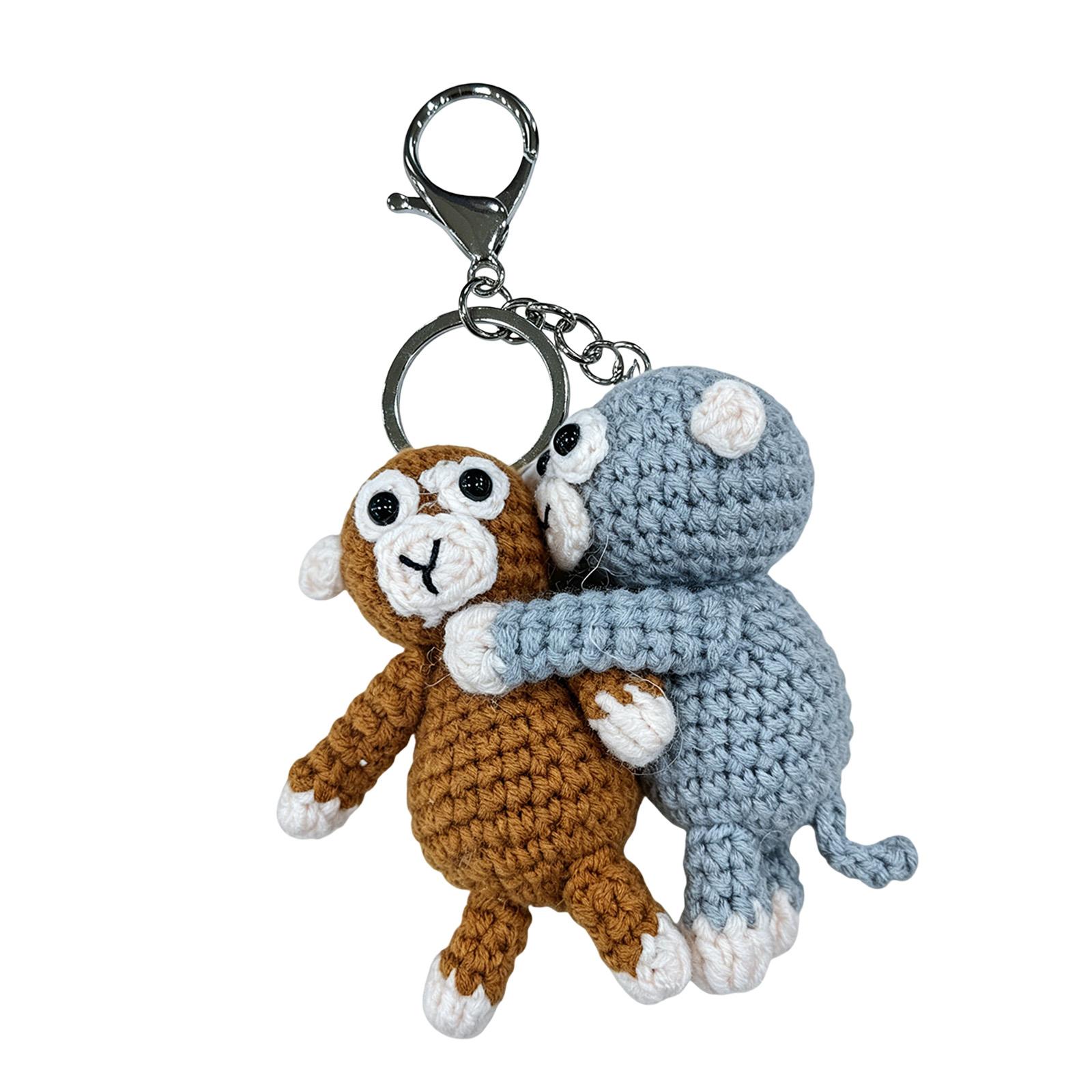 

Cute Hand Crocheted Monkey Key Holder Keychain Suitable For Motorcycles Key And Backpack Purse Charms Stylish Decoration 1