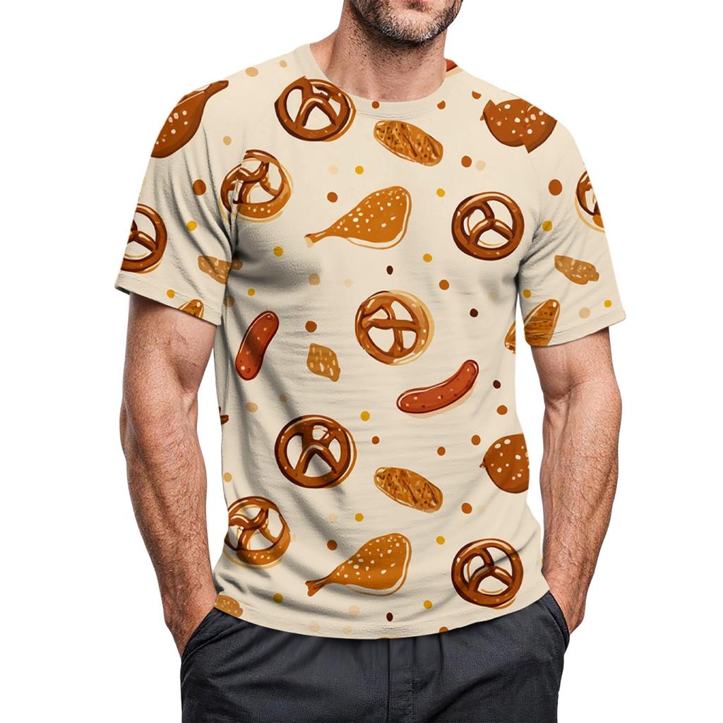 Herre Rundhals Casual Trykket Kortermet T-skjorte Topp