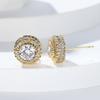 Hip-hop Micro-studded Diamond Stud Earrings Zircon Round Stud Earrings Retro Explosive Jewelry