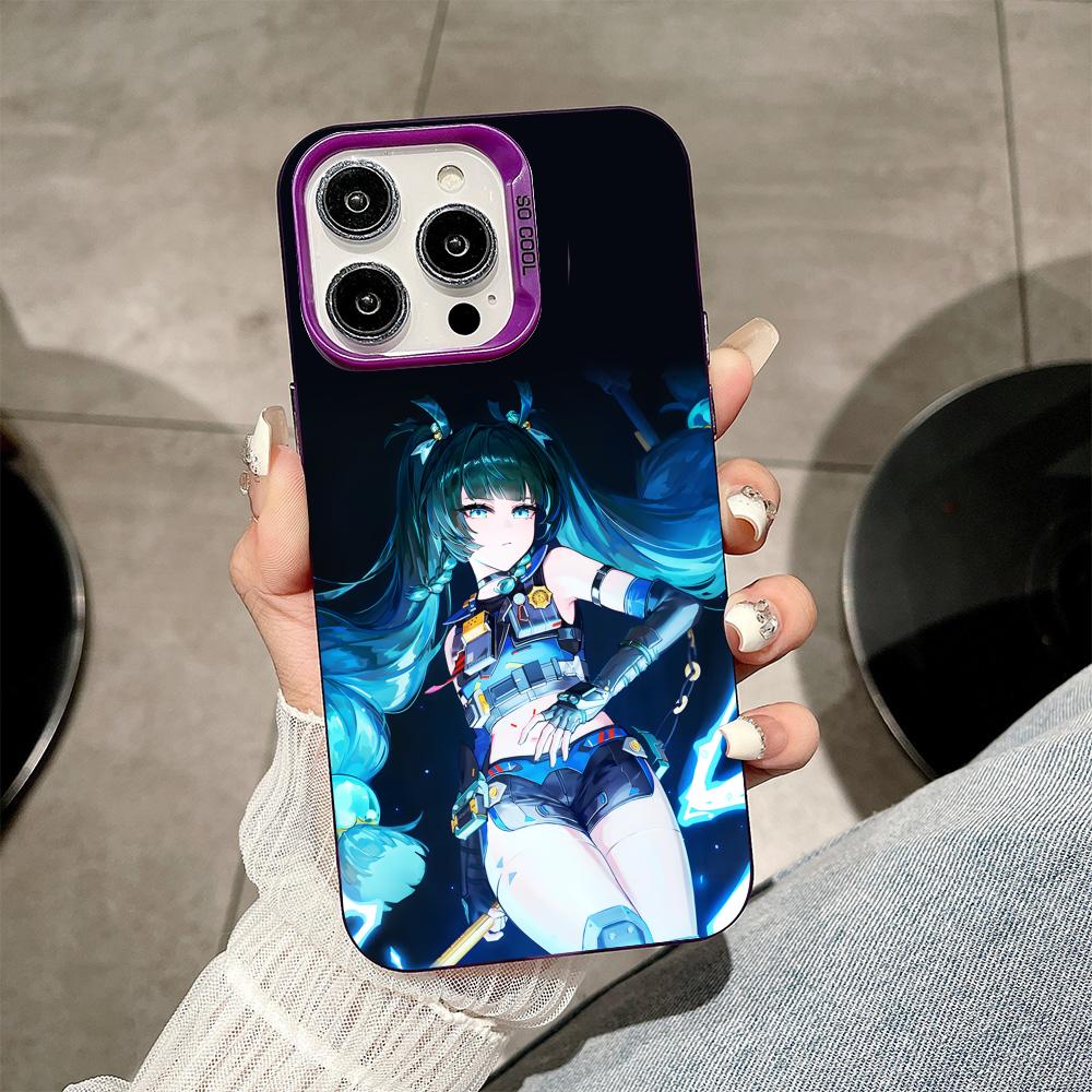 

Zenless Zone Zero QingYi Phone Case for iPhone 17 16 15 14 13 12 11 X XR XS 8 7 Air Pro Max Plus Purple Translucent Cover iPhone 13 Pro