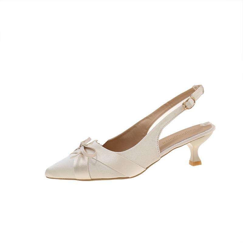 French stiletto high heels bag head sandals women's shoes 2025 summer temperament socialite black pointed single shoes