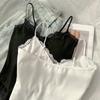Sexy Chaleco de Encaje con Tirantes para Mujer en Otoño Blanco Puro para Llevar Debajo Ajustado Delgado Top de Chica Hot