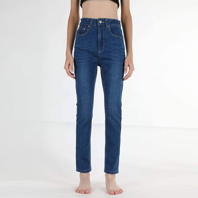 

GPod Silm Модные джинсы-багеты выбеленного голубого цвета, облегающие брюки-сигареты с высокой посадкой, женские джинсы прямого кроя небольшого объема, эластичные Lothia Blue EUR23