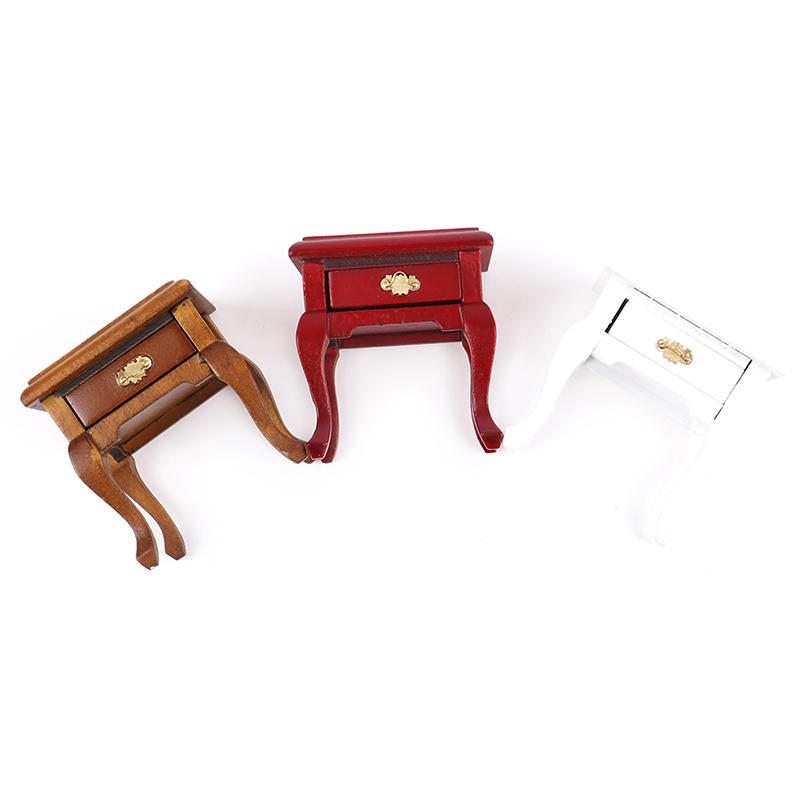 1:12 Wooden Bedroom Dollhouse Miniature Bedside Furniture Accs