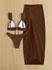 2024 European-American Bikini Three-Piece Set: Sunscreen Mesh Skirt Vacation Swimsuit