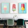 Mode Dessertfarbe Cartoon Eis Poster Druck Leinwanddruck Wandmalerei Wohnzimmer Kinderzimmer Heimdekoration