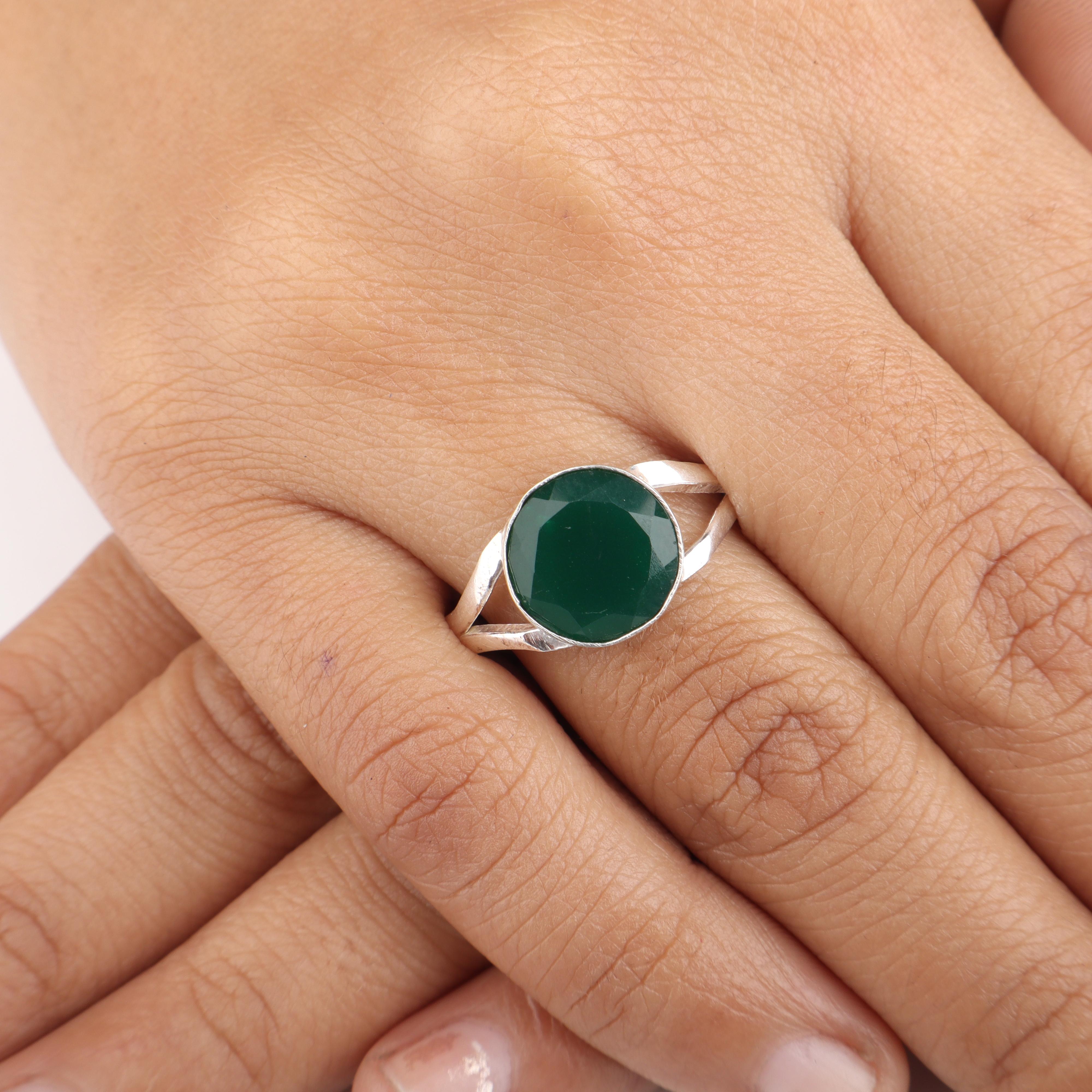 

Green Onyx Cab Gemstone Sterling Silver Ring, 925 Stamped Silver Handmade Ring, Statement Ring, Anniversary Gifts RR-83-24 13