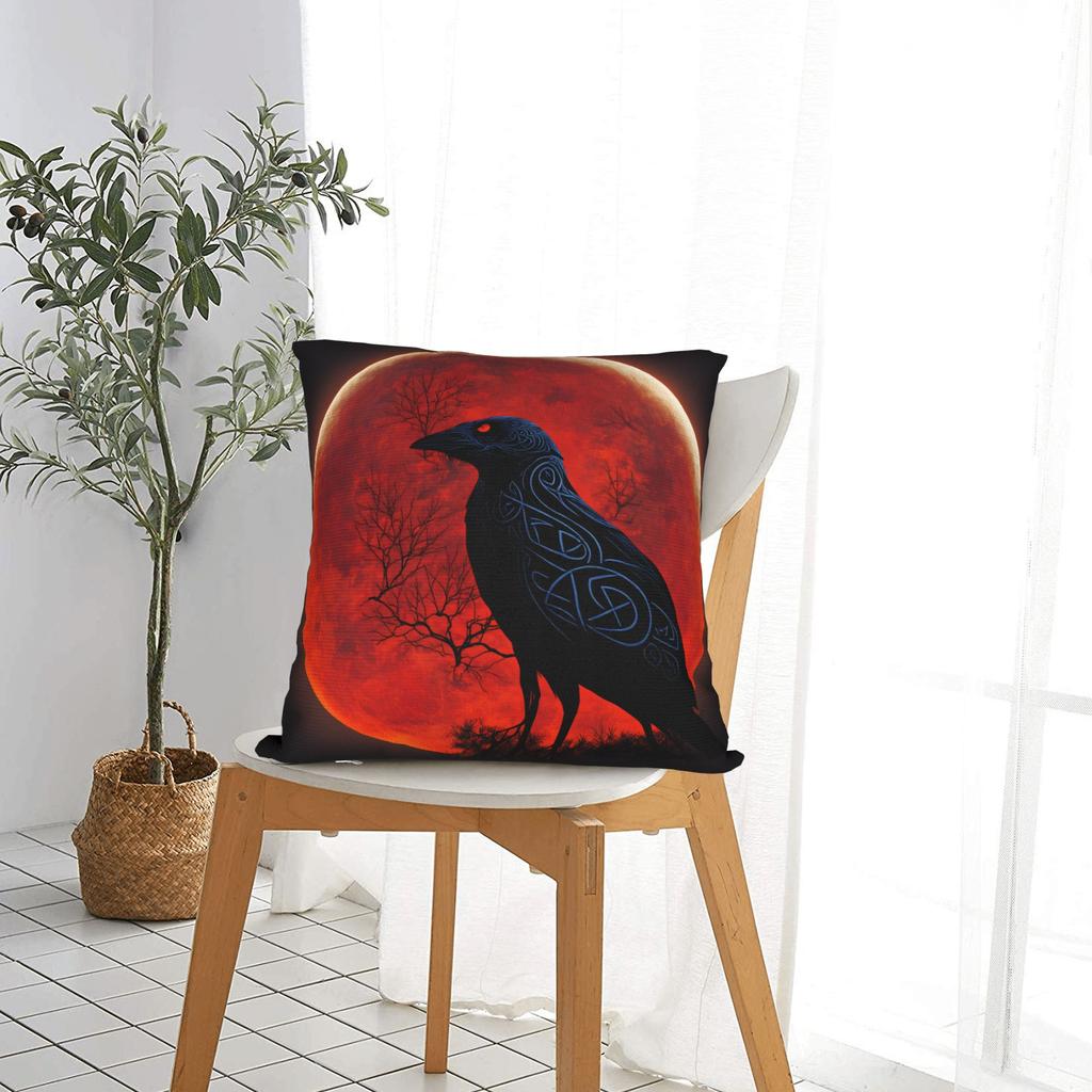 Tribal Raven Edda Pillow Cover Vintage Pillow Case For Office Car Home Decor Print Pillowcases Gift Idea
