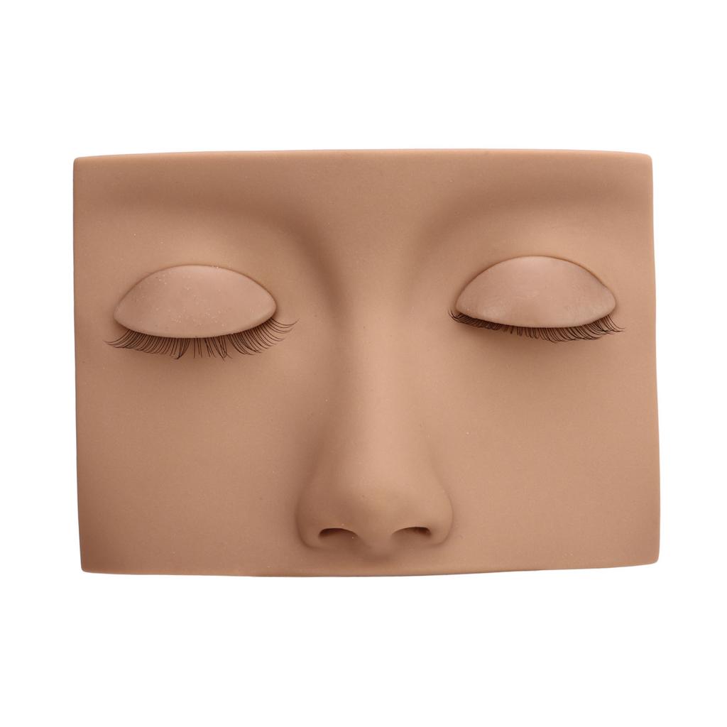 Lash Mannequin Head Removable Silicone Replacement Eyelash Mannequin Head for Training Light Brown