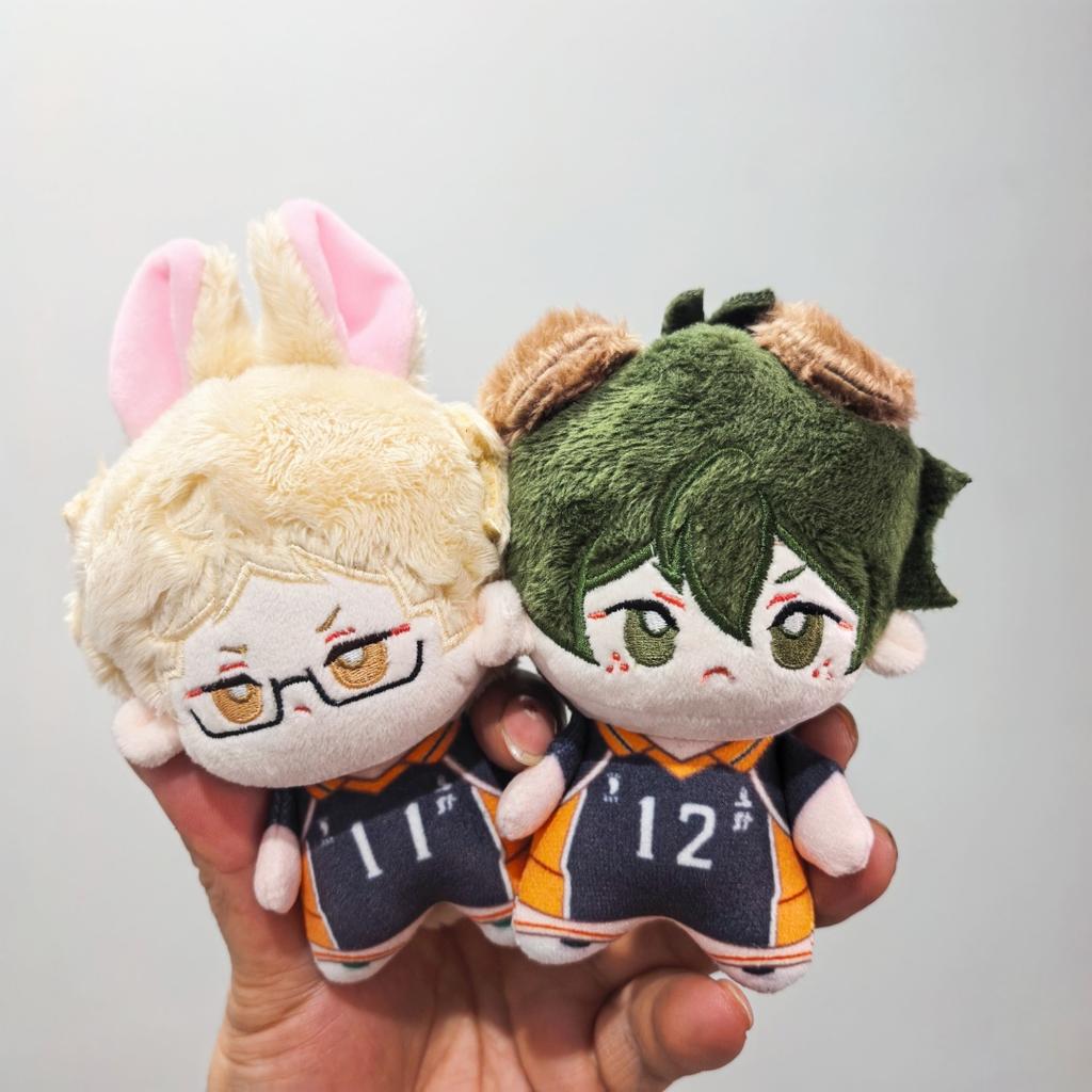 Kawaii New12cm Haikyuu Plush Toy Hinata Shoyo Keychain Tobio Kageyama Yu Nishinoya Bag Pendant Volleyball!! Stuffed Doll Gift