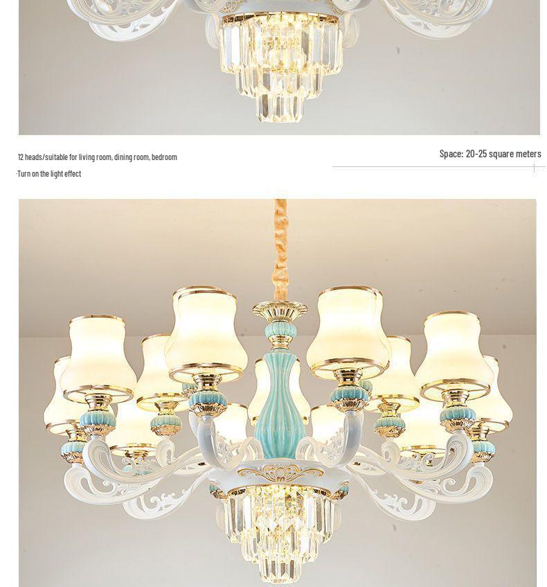 New 2024 European Crystal Chandelier for Living Room and Master Bedroom Luxury Lighting.