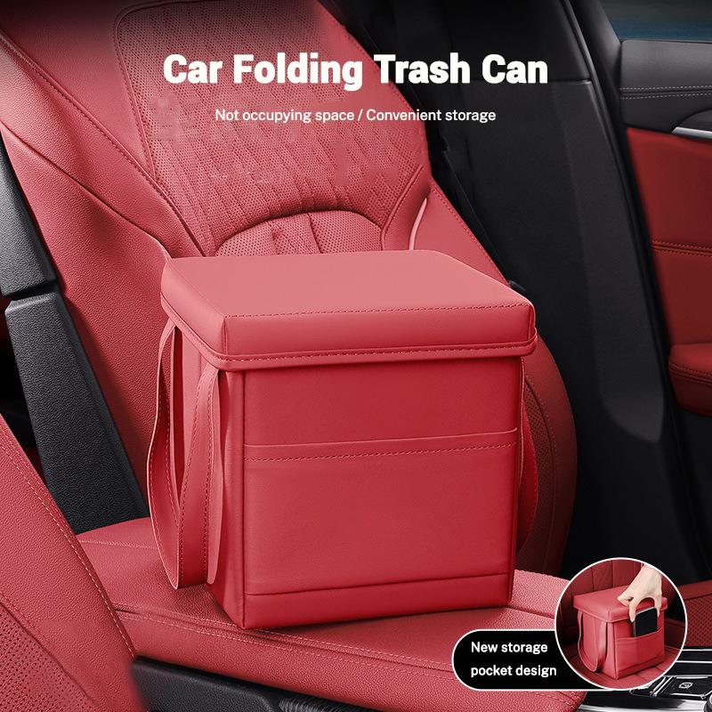 Car Leather Trash Can Vehicle Garbage Dust Case Storage Box Trash Bin For Citroen C3 C4 C5 C3-XR berlingo jumper saxo c1 c2 c5 ajd256