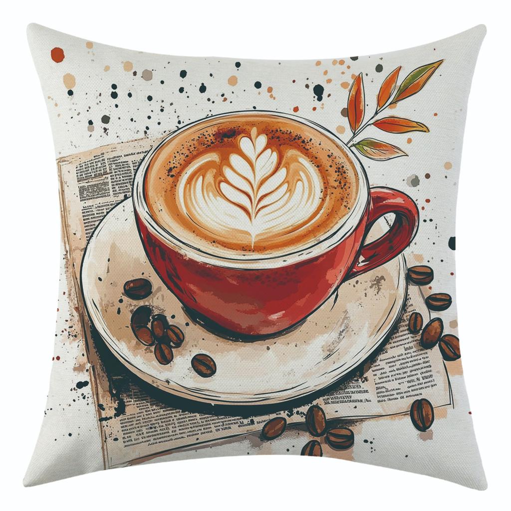 New Elegant Coffee Latte Linen Pillowcase for Holiday Decoration and Car Cushion Cover
