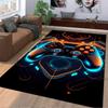 Gaming Controller Design Carpet with Neon Orange and Blue Glow Suitable for Use As an Anti-slip for Living Room Bedroom Sofas