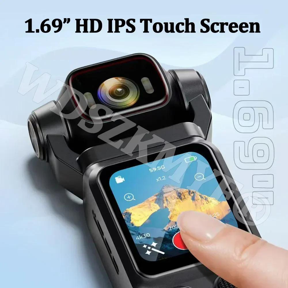 4K UHD Pocket camera Video recording camera With TouchScreen, 3000mAh, Handheld action cameret Travel Bicycle Driver Recorder