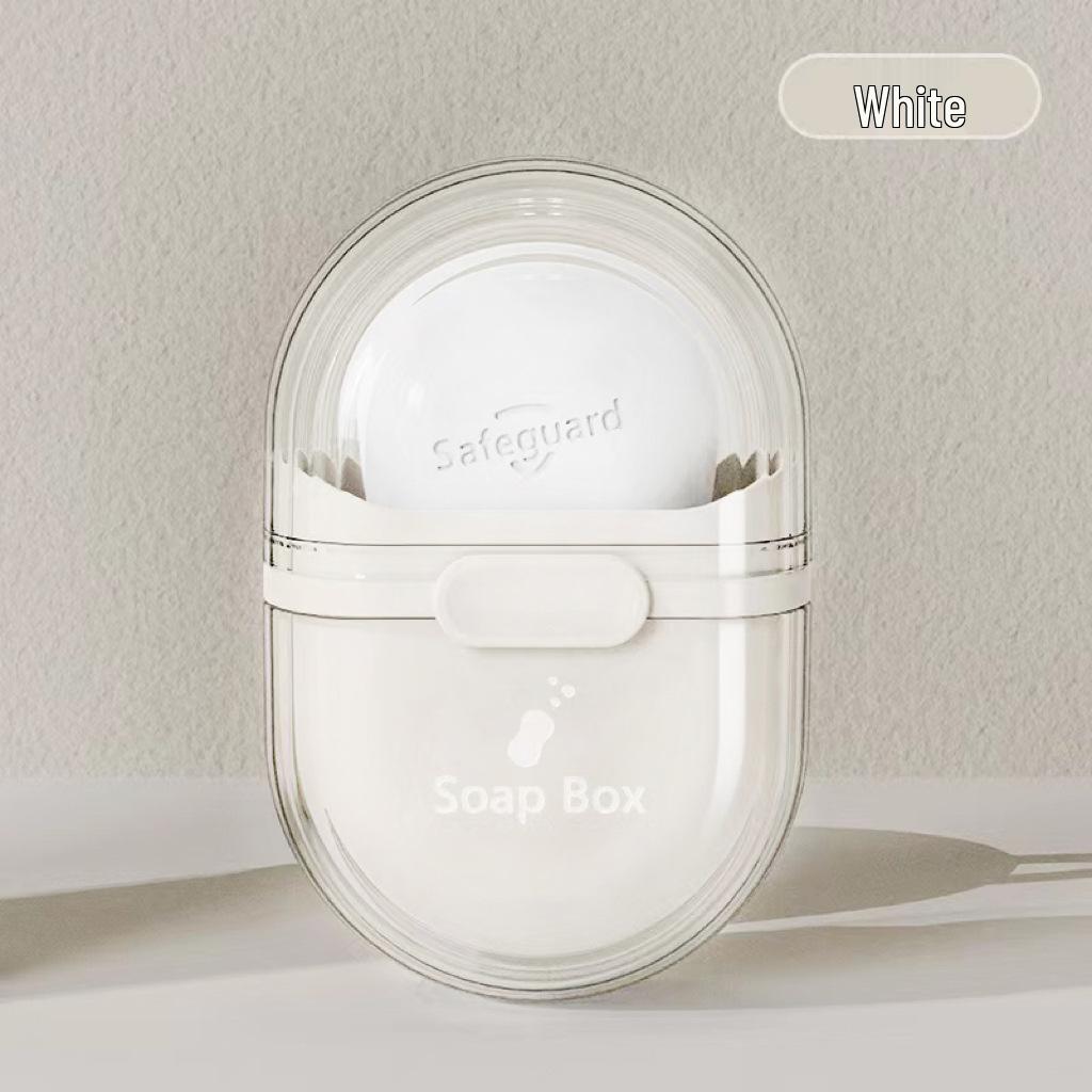 

Portable Draining Travel Soap Box with Sealed Lid білий