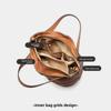 Niche Texture Versatile First-layer Cowhide Commuting Large-capacity Bucket Bag Elegant Single Shoulder Oblique Span Bag