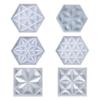 Diy Crystal Epoxy Hexagon Square Coaster Mirror Silicone Mold Dish Tray Mold for Casting with Resin Concrete Cement