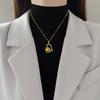 Love Rose Light Luxury Temperament Gorgeous Full Diamond Necklace Female Versatile Collarbone Chain Titanium Steel Chain