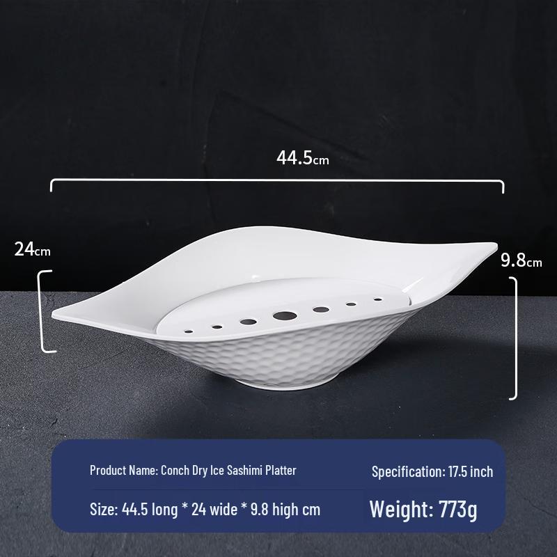 Japanese Style Melamine Conch Sashimi Dry Ice Plate